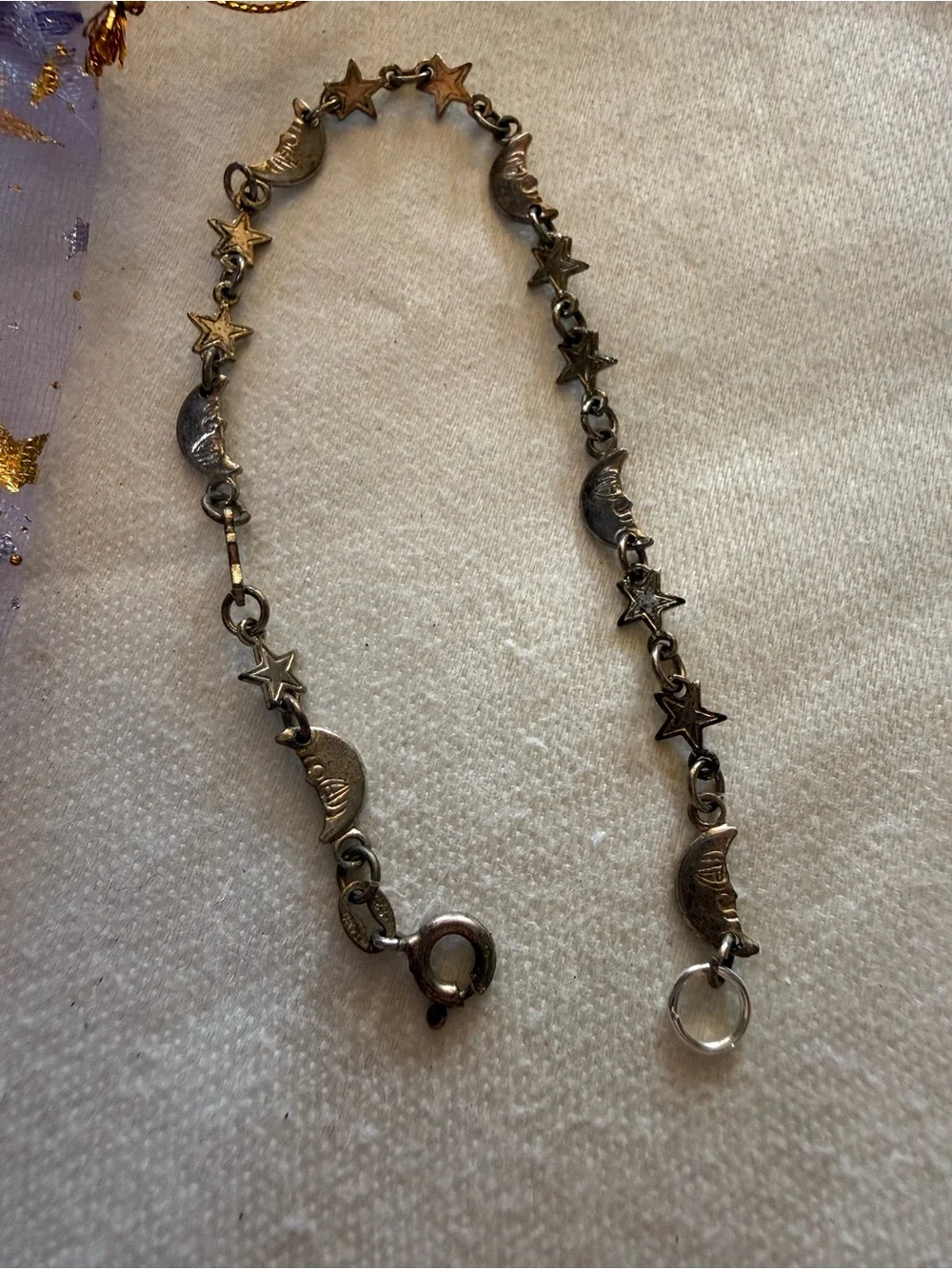 Sterling Celestial Moon & Star Chain Bracelet in Gift Bag theme